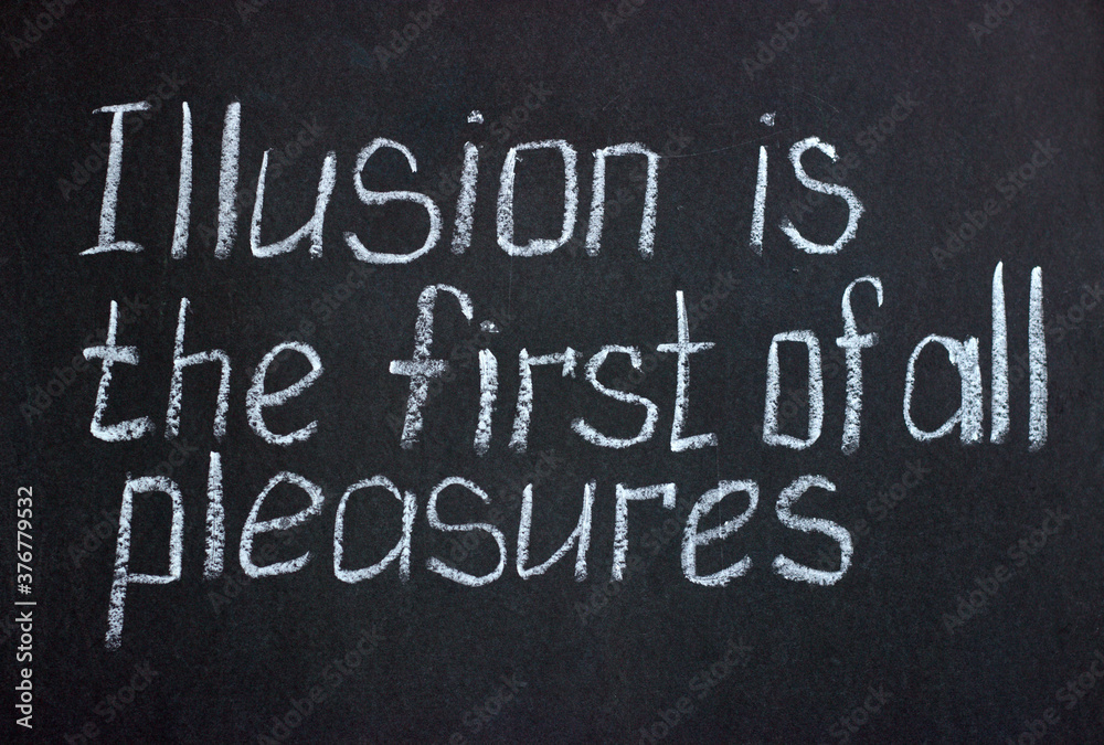 Obraz premium Chalkboard lettering Illusion is the first of all pleasures
