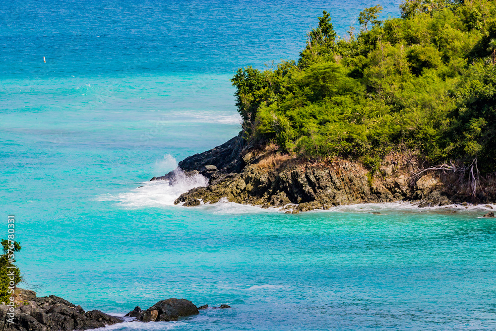 Rocky point near Trunk Bay in the Virgin Islands National Park Rocky point near Trunk Bay in the Virgin Islands National Park