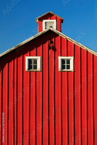 View of red barn