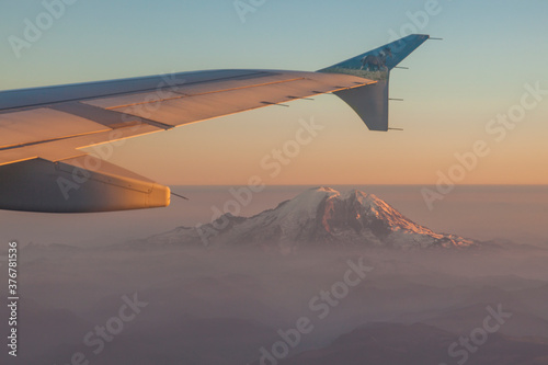 Aerial view of Mount Rainier photo