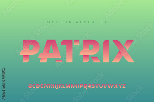 Elegant Gradation alphabet font set. Typography modern style display font. Premium Vector
