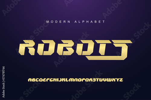 Elegant gold alphabet font set. Typography modern style display font. Premium Vector