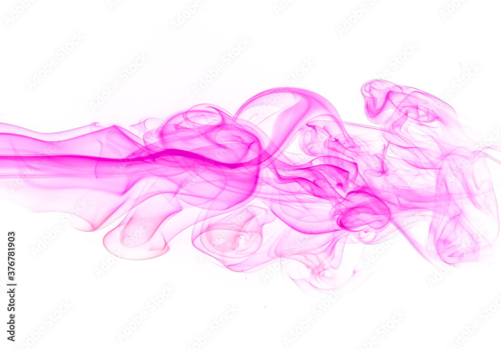 Fototapeta premium Purple smoke on white background