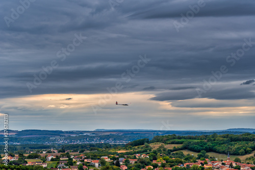 Remote control aircraft in the french countryside