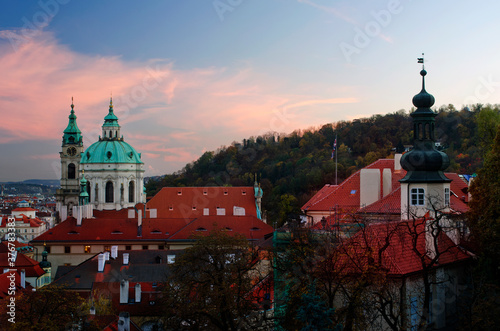 View of Saint Nicholas Church during sunset photo