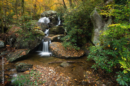 Scenic view of waterfall in South Mountains State Park photo