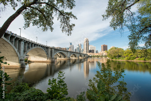 View of Central Avenue Bridge over Mississippi River