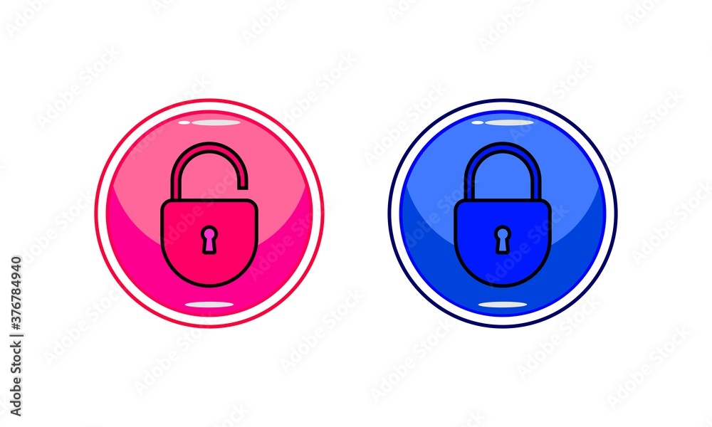 Lock and unlock button icons Lock and unlock button icons