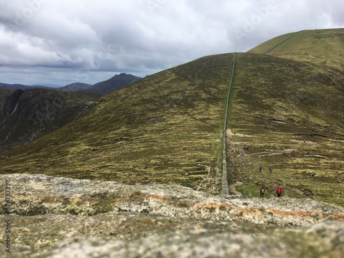 The Mourne wall, taken from Slieve Donard in the Mourne mountains, Northern Ireland photo