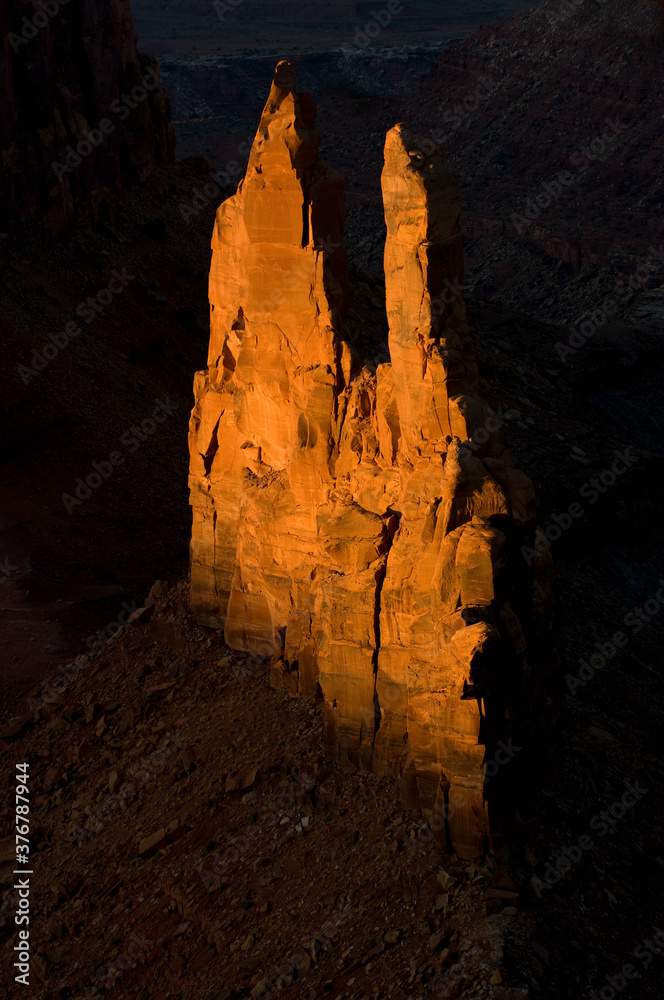 View of rock formation at night View of rock formation at night