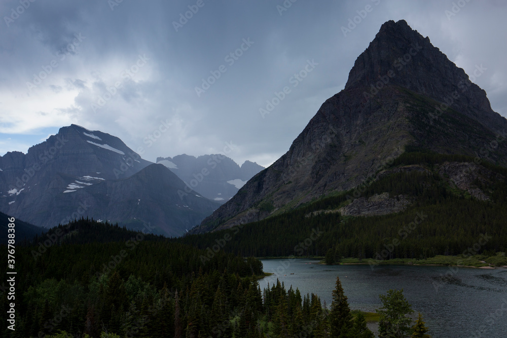View of clouds over Swiftcurrent Lake View of clouds over Swiftcurrent Lake