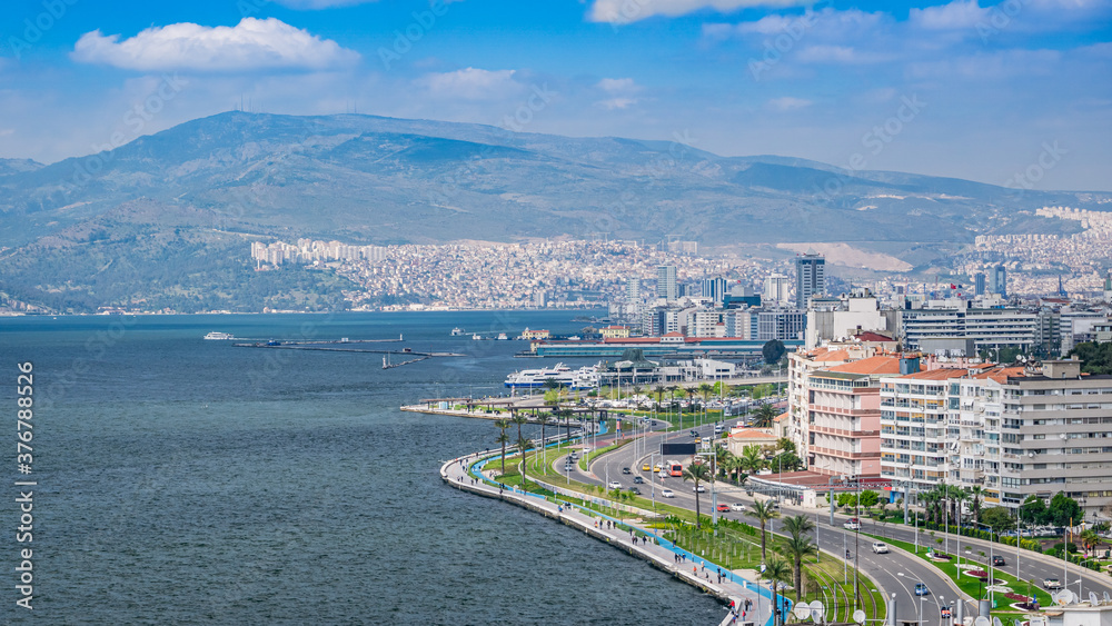 City of Izmir (Smyrna), Turkey. Aegean sea. Panoramic view.