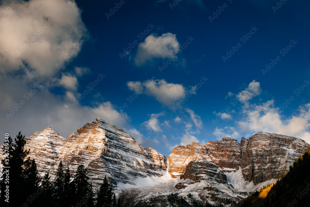 Scenic view of North and South Maroon Peaks, Aspen, Colorado Scenic view of North and South Maroon Peaks, Aspen, Colorado