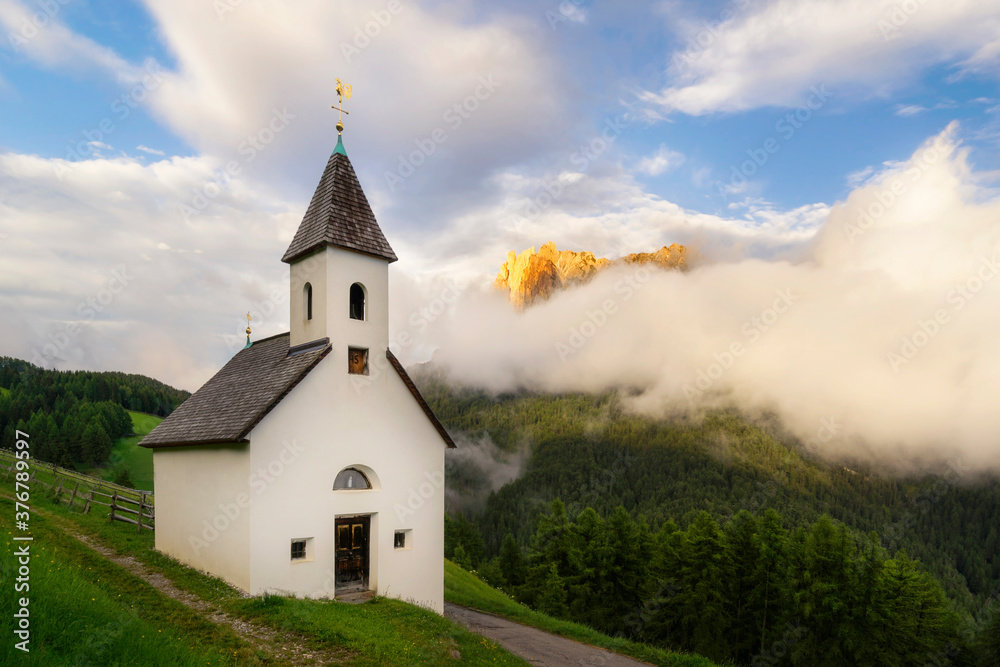 View of chapel against cloudy sky View of chapel against cloudy sky