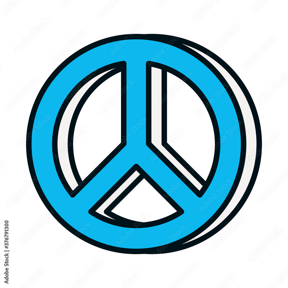 Fototapeta peace symbol icon, line and fill style