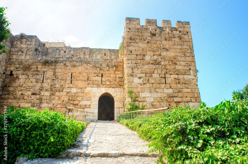 Entrance of Byblos Citadel castle against sky Entrance of Byblos Citadel castle against sky