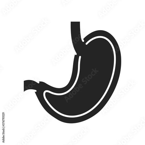 Gastroenterology black glyph icon. Stomach line color icon. Human organ concept. Sign for web page, mobile app, button, logo. Vector isolated element