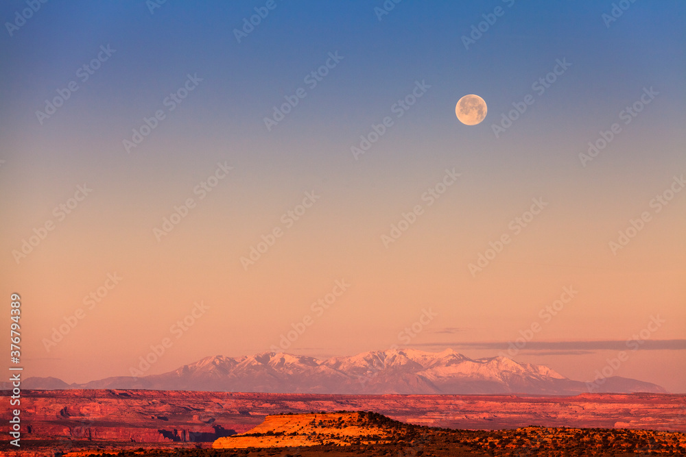 Scenic view of moon during sunrise