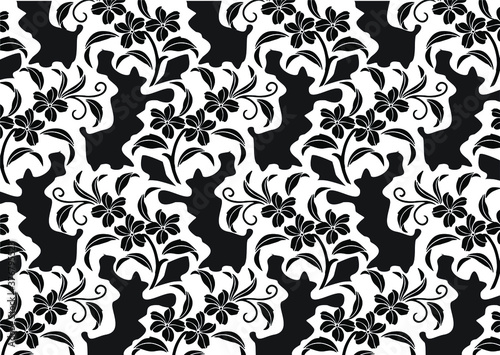 Indonesian batik motifs with very distinctive plant patterns. design with modern colors for various purposes  vector EPS 10