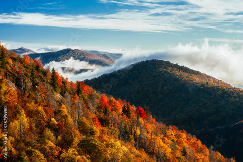 Black Balsam Knob with fall foliage in Blue Ridge Parkway