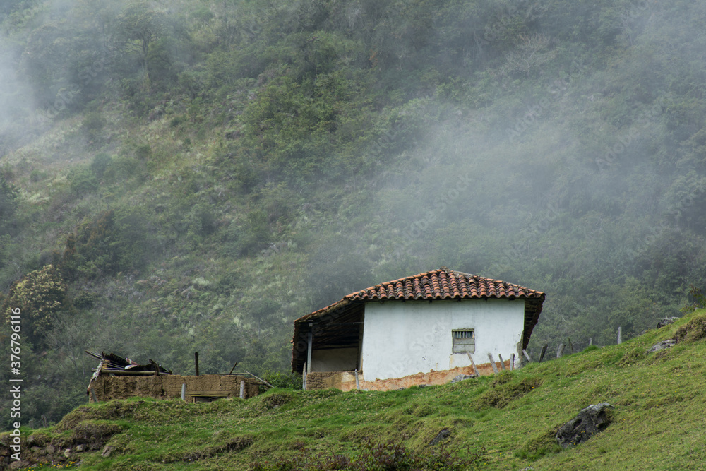 Beautiful old farmer house into colombian mountains