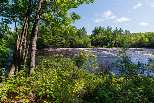 overlooking kettle river at banning state park