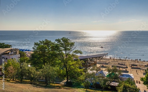 Public beach in Chernomorsk, Ukraine photo