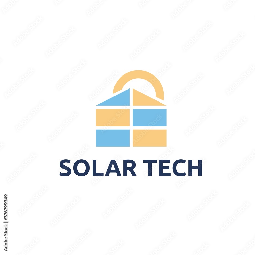 Solar Tech Logo Vector Simple Modern Solar Tech Logo Vector Simple Modern
