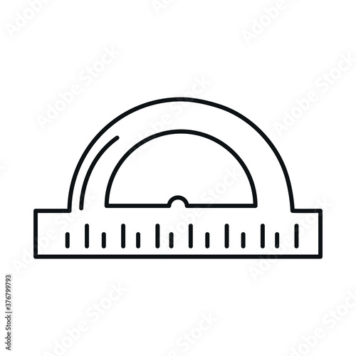 back to school, geometry protractor supply elementary education line icon style