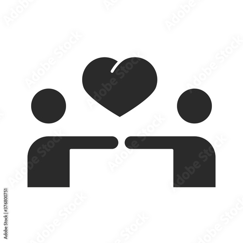 people together love heart community and partnership silhouette icon