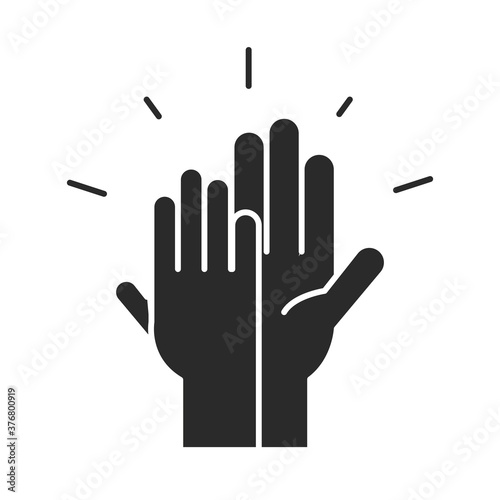 hands together collaboration community and partnership silhouette icon