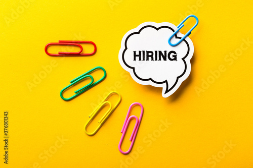 Hiring Business Concept On Yellow Background