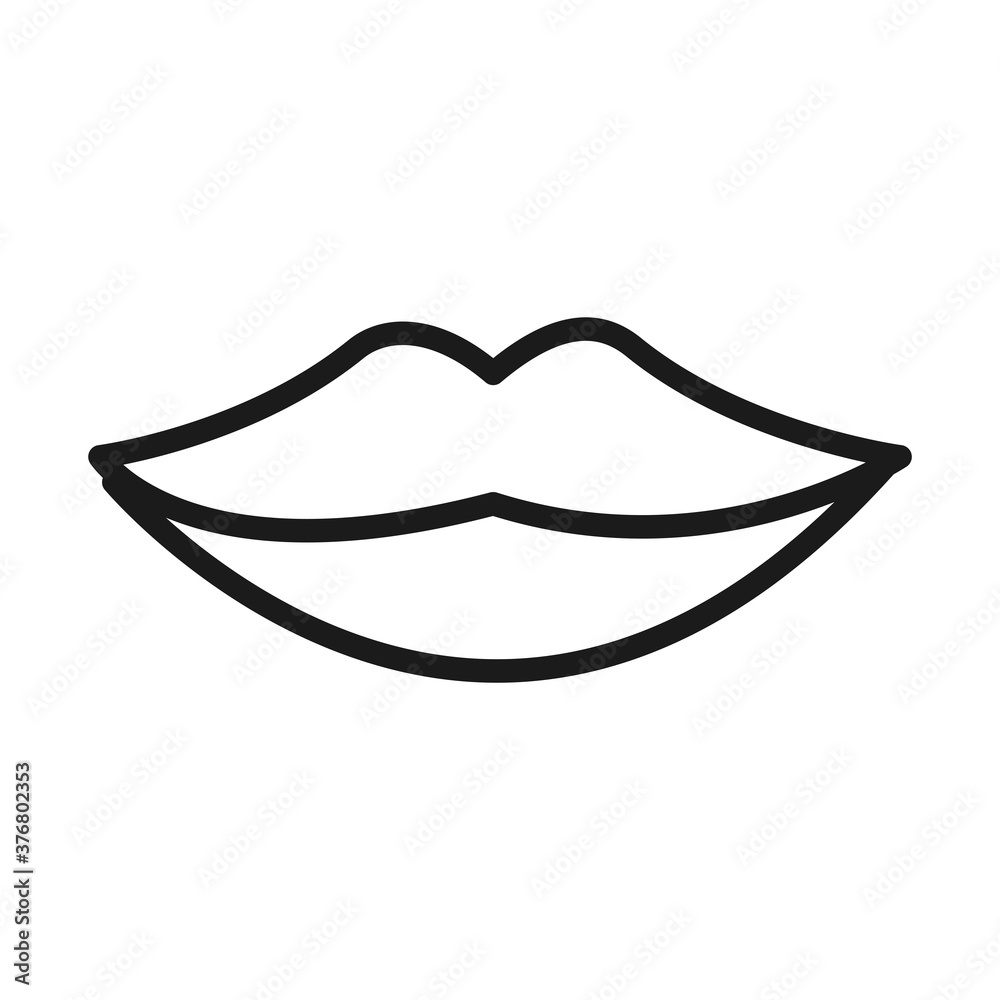 sexy female mouth lips pictogram line style sexy female mouth lips pictogram line style