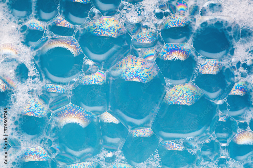 Fototapeta premium soap foam and bubbles macro photo