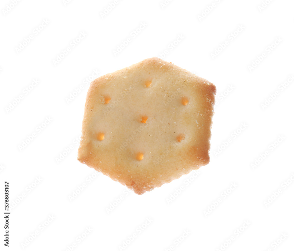 Crispy cracker isolated on white. Delicious snack