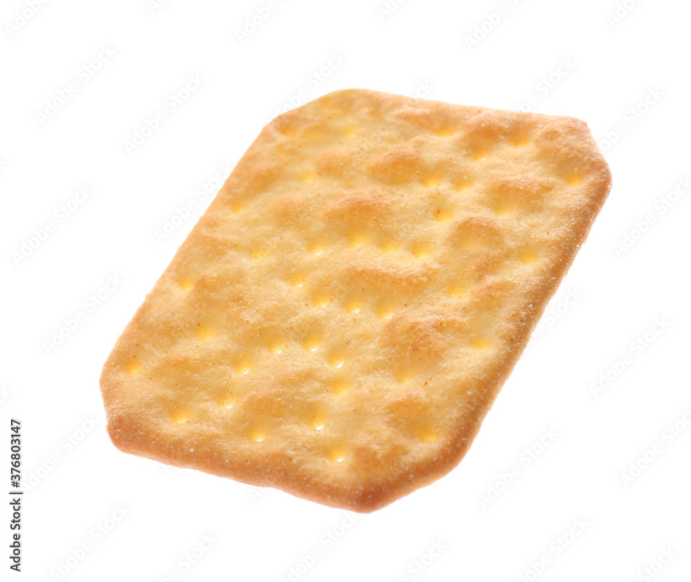 Crispy cracker isolated on white. Delicious snack Crispy cracker isolated on white. Delicious snack