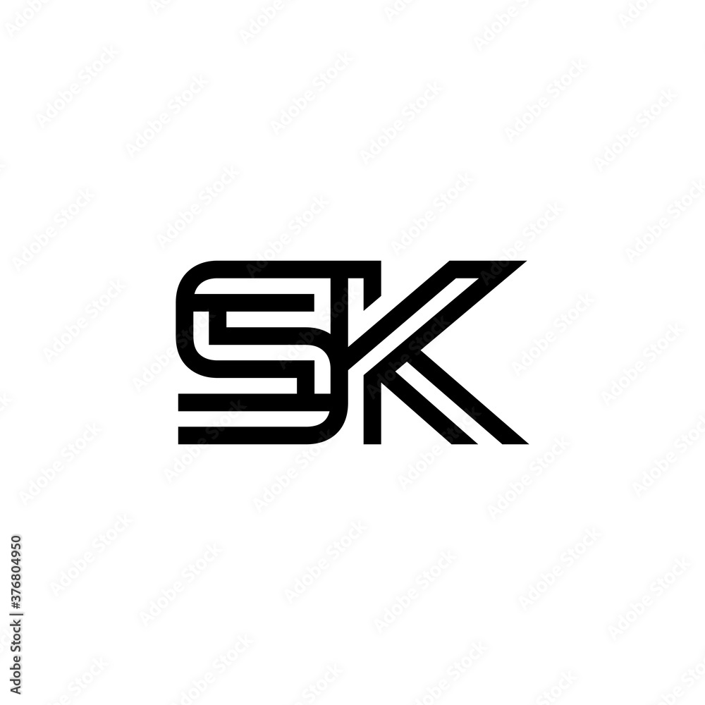 initial letter sk line stroke logo modern initial letter sk line stroke logo modern