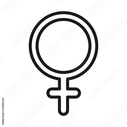 feminism movement icon, symbol gender female rights pictogram line style