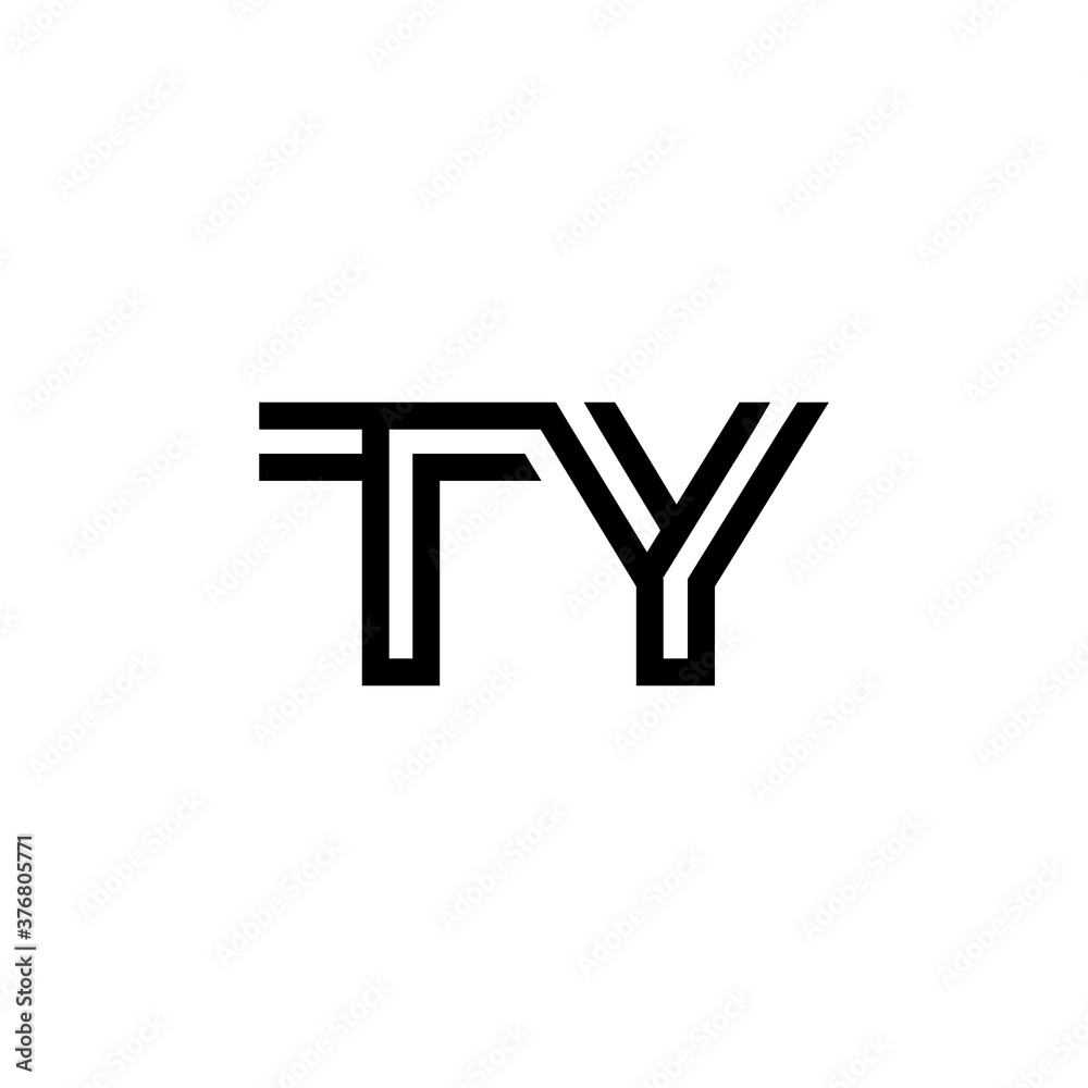 initial letter ty line stroke logo modern initial letter ty line stroke logo modern