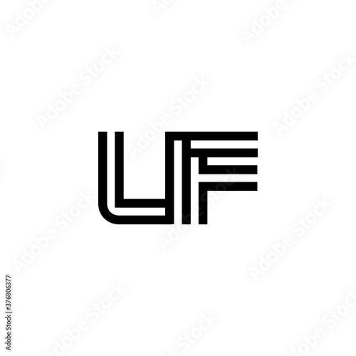 initial letter uf line stroke logo modern