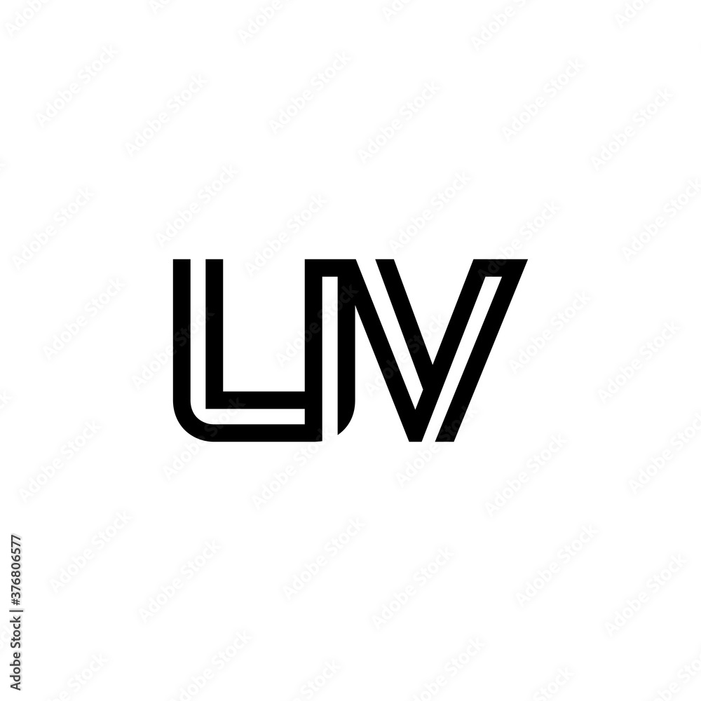 initial letter uv line stroke logo modern initial letter uv line stroke logo modern