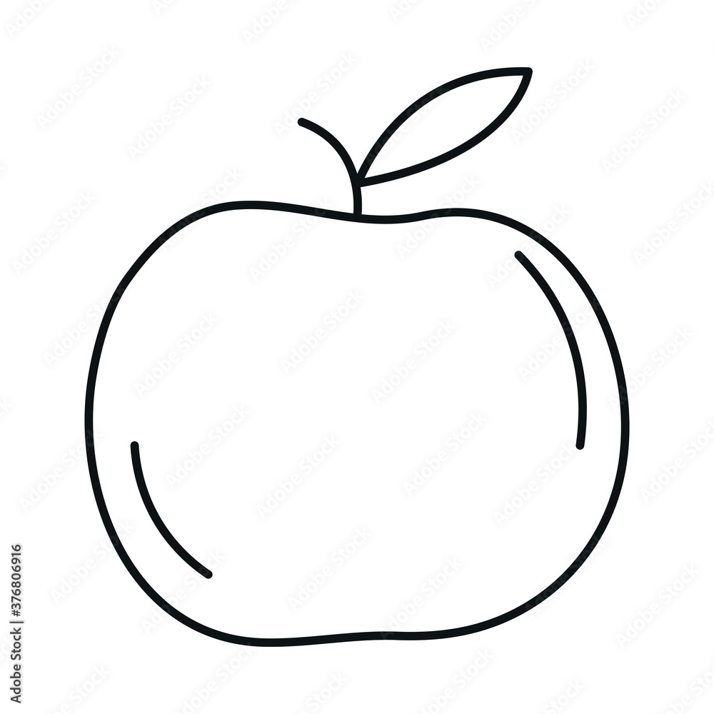 apple fruit fresh harvest food line icon style apple fruit fresh harvest food line icon style
