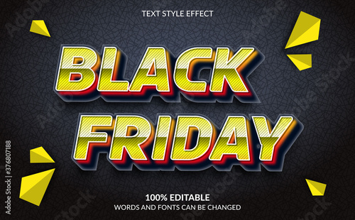 Editable Text Effect, Black Friday Text Style