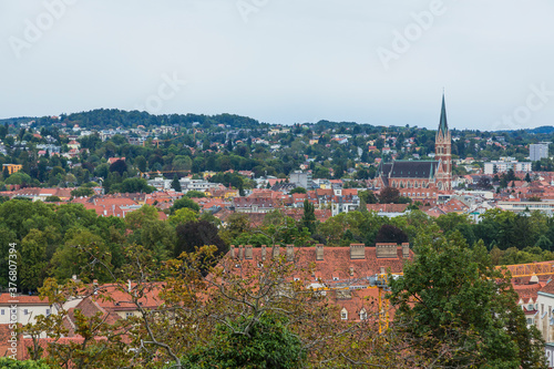 Wallpaper Mural オーストリア　グラーツのシュロスベルクの丘からの風景 Torontodigital.ca