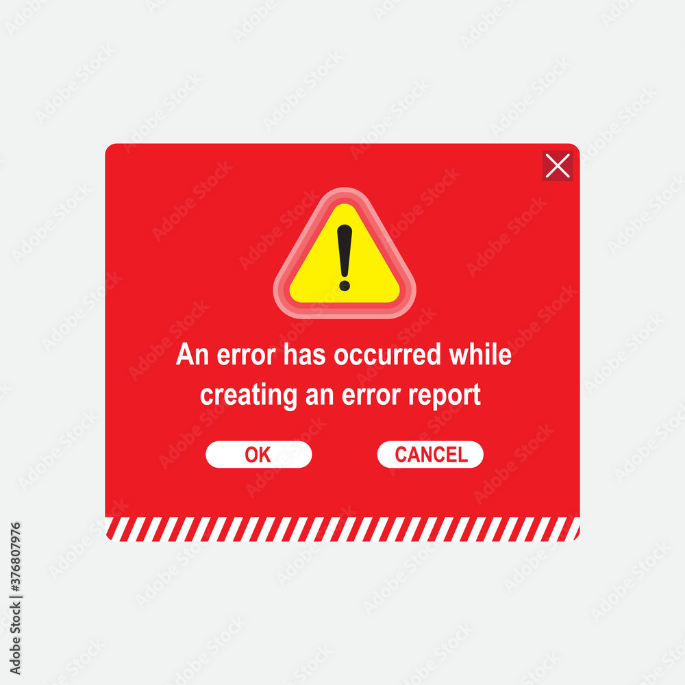 Modern warning pop up with flat design. vector illustration Modern warning pop up with flat design. vector illustration