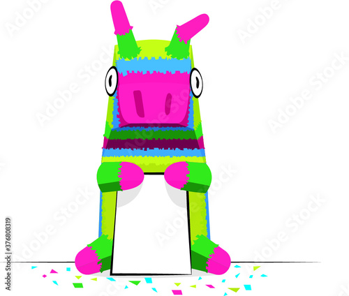 Pinata mit einer Nachricht - Karte