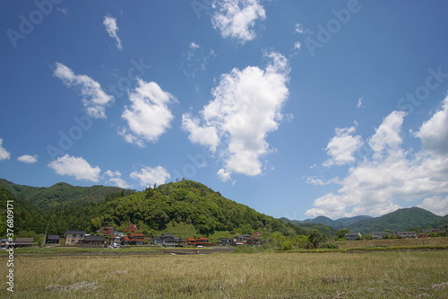 landscape of a small town in rural of Japan, Hongo. 