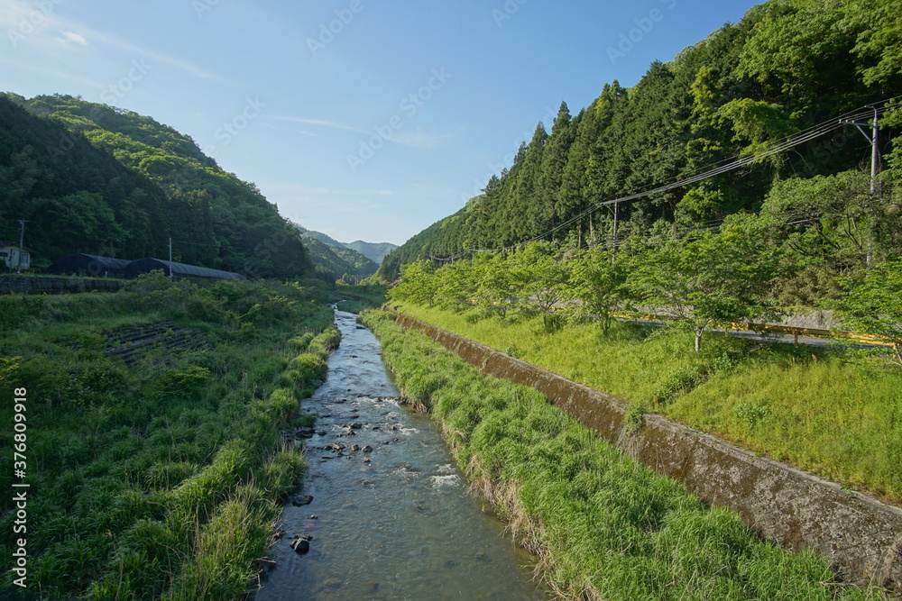 landscape of  a small town in rural of Japan, Hongo