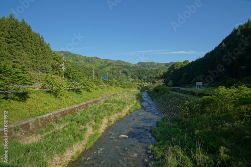 landscape of a small town in rural of Japan, Hongo