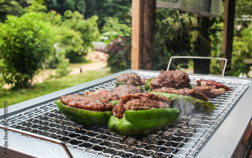 Stuffed green peppers (Piiman no nikuzume) photo
